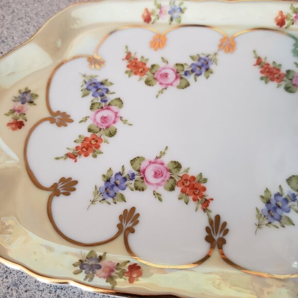 Pretty Porcelain Floral Tea Cup & 10" Saucer Snack Plate - Picture 7 of 9